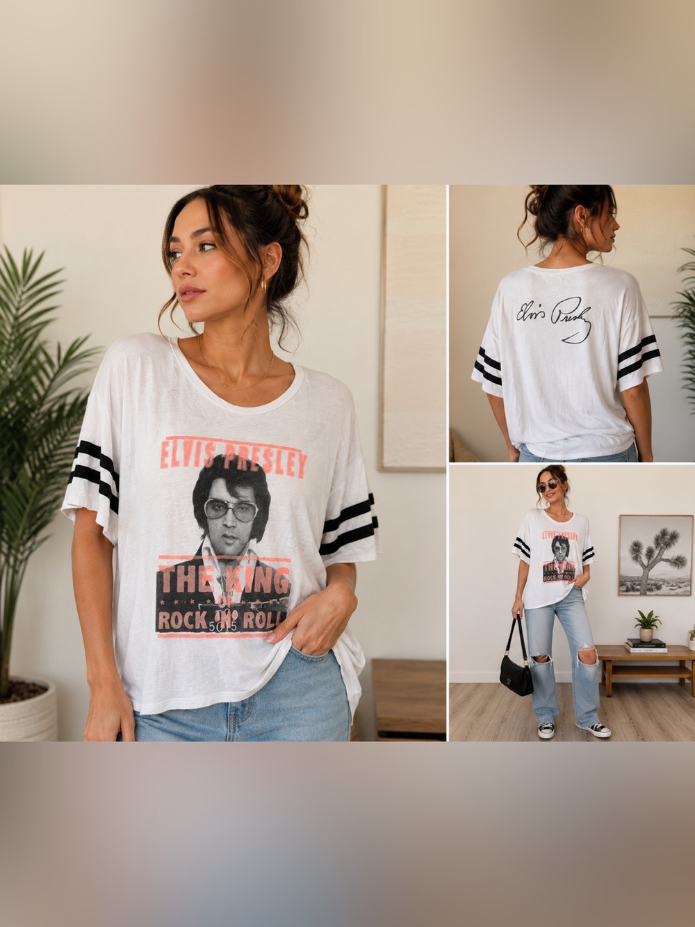 Recycled Karma Elvis Presley Graphic T-Shirt Women’s Large Oversized USA Made